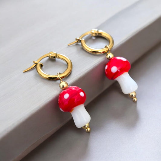 Mushroom Drop Earrings